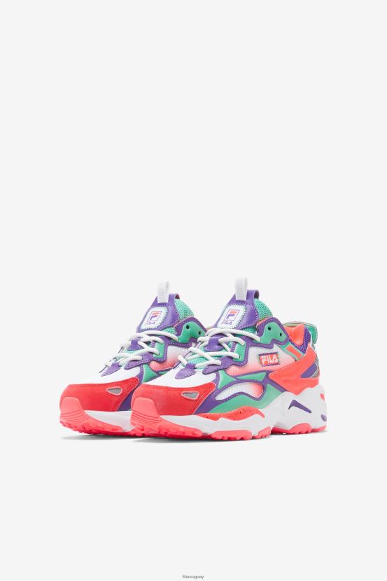 blanco/coral fuego/púrpura FILA fila ray tracer apex para niños pequeños blanco/fiery coral/purple 6L8PR22275